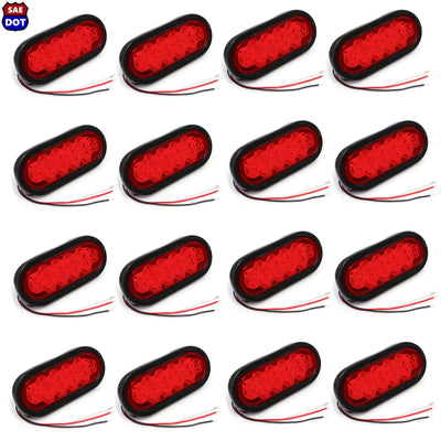 (16) fits Trailer Truck LED Sealed RED 6