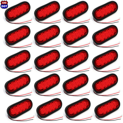 (20) fits Trailer Truck LED Sealed RED 6