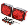 Led fits Pair Trailer Square Tail Light under 80" & (4) 3/4" Red Side Marker Lights