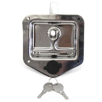 Stainless fits Door Lock Trailer Toolbox RV T Tee Handle Latch 4-3/4" x 4-7/8" w Key