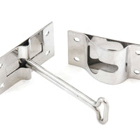 2 fits Trailer 4" T-Style Entry Door Catch Holder Metal Bracket Hook Keeper Stainless