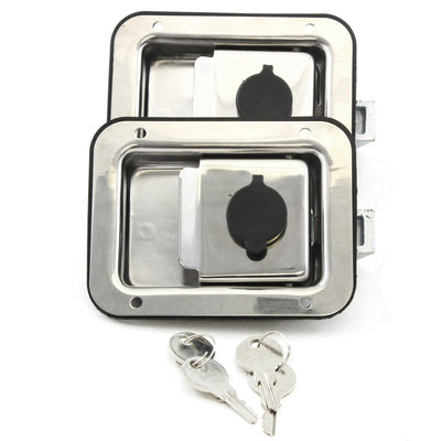 2 fits SS Steel Door Lock Trailer Toolbox Handle Latch 4-5/8