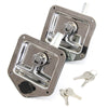 2 fits Rv Door Tool Box Lock with Gasket T-handle Latch with Keys 304 Stainless Steel Highly Polished