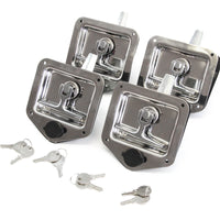 4 fits Rv Door Tool Box Lock with Gasket T-handle Latch with Keys 304 Stainless Steel Highly Polished