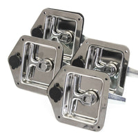 4 fits Stainless Door Lock Trailer Toolbox RV T Tee Handle Latch 4-3/4" x 4-7/8" Keys