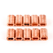 1/16" fits Copper Wire Rope and Cable Line End Double Barrel Ferrule - Qty 10