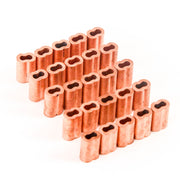 1/16" fits Copper Wire Rope and Cable Line End Double Barrel Ferrule - Qty 25