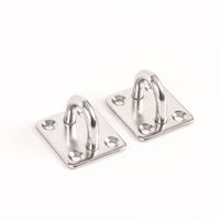 2 fits Stainless Steel 316 6mm Square Eye Plates 1/4" Marine SS Pad Boat Rigging