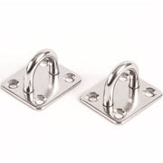 2 fits Stainless Steel 316 6mm Square Eye Plates 1/4" Marine SS Pad Boat Rigging