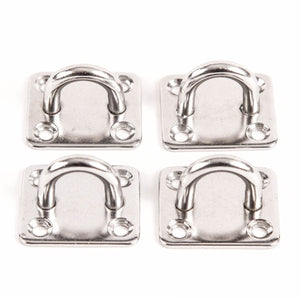 4 fits Stainless Steel 316 6mm Square Eye Plates 1/4" Marine SS Pad Boat Rigging