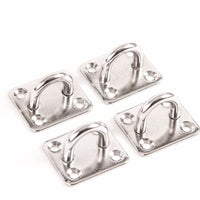 4 fits Stainless Steel 316 6mm Square Eye Plates 1/4" Marine SS Pad Boat Rigging