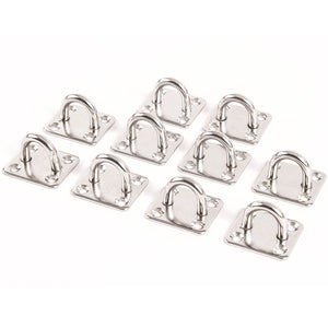 10 fits Stainless Steel 316 6mm Square Eye Plates 1/4" Marine SS Pad Boat Rigging