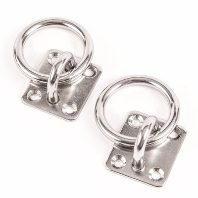 2 fits Stainless Steel 6mm Square Eye Plates w Ring 1/4