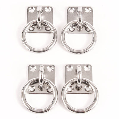 4 fits Stainless Steel 6mm Square Eye Plates w Ring 1/4