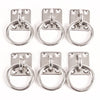 6 fits Stainless Steel 6mm Square Eye Plates w Ring 1/4" Marine 316 SS Boat Rigging