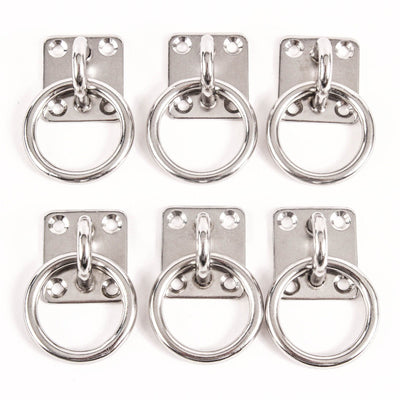 6 fits Stainless Steel 6mm Square Eye Plates w Ring 1/4