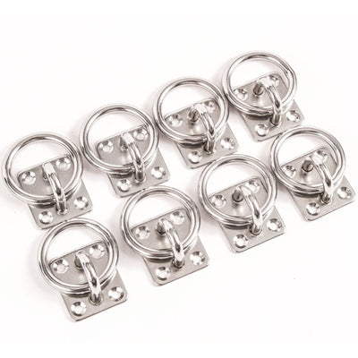 8 fits Stainless Steel 6mm Square Eye Plates w Ring 1/4
