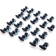 20 fits Piece Kit Rubber Hood Latch + Catch Hold-Down 2.5" Inch Mini Easy Grip Draw Latch Zinc Plated Steel Brackets and Hardware Replacement 2 1/2" Compartment Luggage Container Battery Box Tiedown LP Bottle Cover