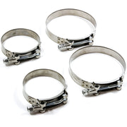 2 fits ea 3" & 4" Stainless Metal Steel T Bolt Hose Clamps Assortment Kit Variety 4pc