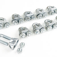 10 fits Galvanized Zinc Plated Wire Rope Clip Clamp Chain 1/4 Inch M3 3mm