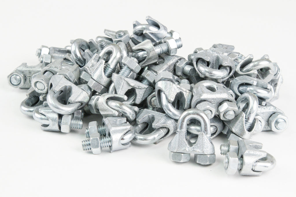 50 fits Galvanized Zinc Plated Wire Rope Clip Clamp Chain 1/4 Inch M3 3mm