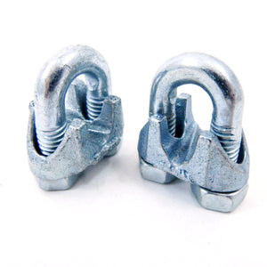 2 fits NEW Malleable Zinc Wire Rope Cable Clips, 1/4"