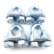 4 fits NEW Malleable Zinc Wire Rope Cable Clips, 1/4"