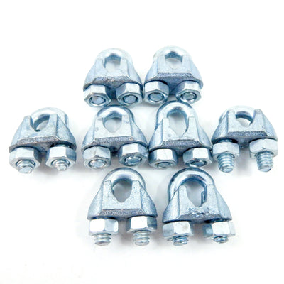 8 fits NEW Malleable Zinc Wire Rope Cable Clips, 1/4
