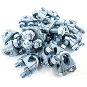 20 fits NEW Malleable Zinc Wire Rope Cable Clips, 1/4"