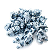 25 fits NEW Malleable Zinc Wire Rope Cable Clips, 1/4"