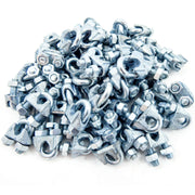 50 fits NEW Malleable Zinc Wire Rope Cable Clips, 1/4"