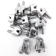 10 fits - Malleable Galvanized Wire Rope Cable Clips 1/8" - 3mm Premium Brand New