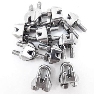 10 fits - Malleable Galvanized Wire Rope Cable Clips 1/8