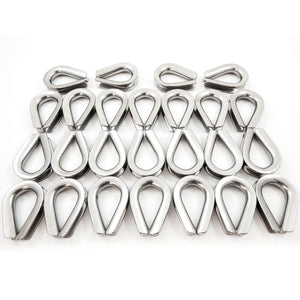 (25) fits 5/8" ( 16mm ) Stainless Steel Wire Rope Cable Thimbles