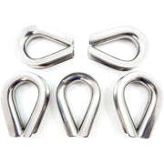 (5) fits 5/8" ( 16mm ) Stainless Steel Wire Rope Cable Thimbles