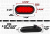 (16) fits Trailer Truck LED Sealed RED 6" Oval Stop/Turn/Tail Light Marine Waterproof