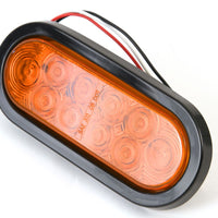 6" fits Oval Amber LED Parking OR Turn Signal Light Flush Mount Trailer Truck - Single Function Light