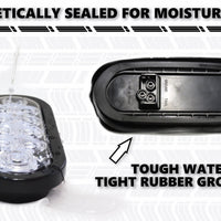 (10) fits 6" Oval Clear LED Reverse Back-up Light Flush Mount Trailer Truck