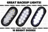 (4) fits 6" Oval Clear LED Reverse Back-up Light Flush Mount Trailer Truck