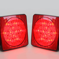 Led fits Pair Trailer Square Tail Light under 80" & 4 Red & Amber Side Marker Lights