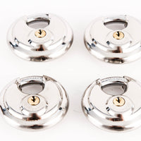 4 Armor Disc Padlock Trailer Brass Cylinder Storage Locks Stainless Keyed Same