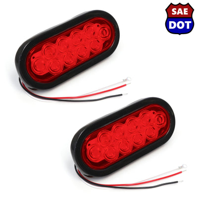 (2) fits Trailer Truck LED Sealed RED 6