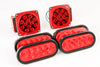 Led fits Pair Trailer Square Tail Light under 80" & 4) 6" Red Oval Side Marker Lights