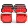 Led fits Pair Trailer Square Tail Light under 80" & 6) 6" Red Oval Side Marker Lights