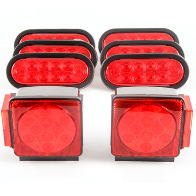 Led fits Pair Trailer Square Tail Light under 80
