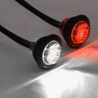 (2) fits 3/4" Red & Clear LED Clearance Side Marker Lights Truck Trailer Pickup