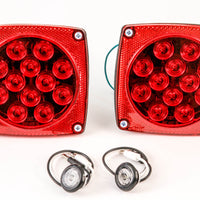 Led fits Pair Trailer Square Tail Light under 80" & (2) 3/4" Clear Side Marker Lights