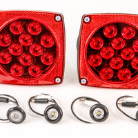 Led fits Pair Trailer Square Tail Light under 80" & (4) 3/4" Clear Side Marker Lights