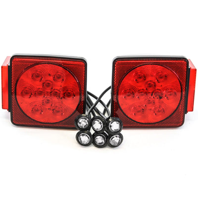 Led fits Pair Trailer Square Tail Light under 80
