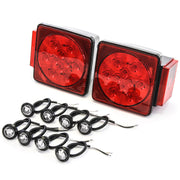 Led fits Pair Trailer Square Tail Light under 80" & (8) 3/4" Clear Side Marker Lights